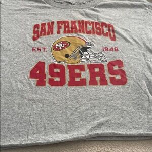 Team Apparel San Francisco 49ers Gray Short Sleeve Tee with Red and Gold Logo